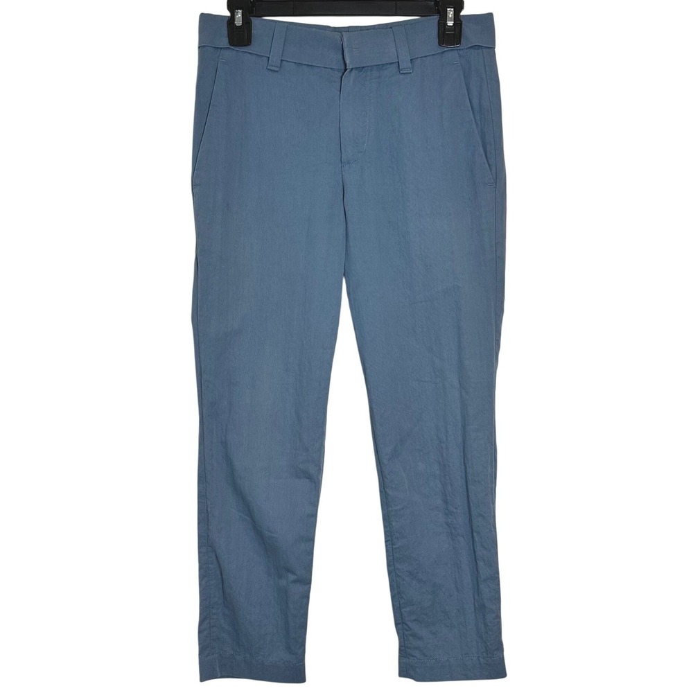 Brunello‎ Cucinelli Cotton Twill Slim-Leg Ankle Pants Slate Blue Womens Size 2